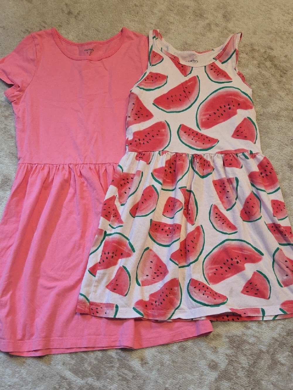 Carters Pink Watermelon Print Tank Dress Bundle
